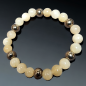 Bracelet Calcite jaune Pierres rondes 8mm et perles dorées