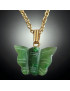 Pendentif Jade "papillon" sur chaîne dorée