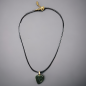 Pendentif Jade "cœur doré" sur cordon