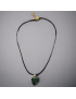 Pendentif Jade "cœur doré" sur cordon