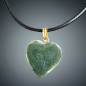 Pendentif Jade "cœur doré" sur cordon