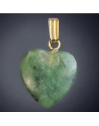 Pendentif Jade "cœur doré"