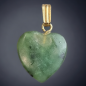 Pendentif Jade "cœur doré"