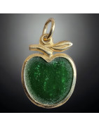 Pendentif Jade "pomme dorée"