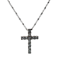 Pendentif Topaze bleue croix Argent 925 avec chaîne