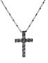 Pendentif Topaze bleue croix Argent 925 avec chaîne