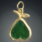 Pendentif Jade "poire dorée"