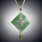 Pendentif Jade "signe chinois" sur chaîne dorée