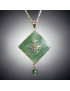 Pendentif Jade "signe chinois" sur chaîne dorée