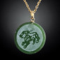 Pendentif Jade "Capricorne" sur chaîne dorée