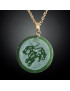 Pendentif Jade "Capricorne" sur chaîne dorée