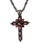 Pendentif Grenat croix argent 925