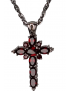 Pendentif Grenat croix argent 925