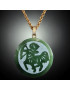 Pendentif Jade "Sagittaire" sur chaîne dorée