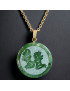 Pendentif Jade "Verseau" sur chaîne dorée