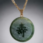 Pendentif Jade "signe chinois" sur chaîne dorée