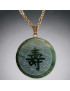 Pendentif Jade "signe chinois" sur chaîne dorée