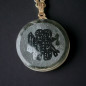 Pendentif Jade "Gémeaux" sur chaîne dorée