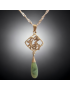 Pendentif Jade "goutte" sur chaîne dorée