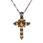 Pendentif Citrine croix argent 925