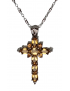 Pendentif Citrine croix argent 925