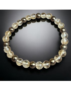 Bracelet Citrine et Pyrite Pierres rondes (s)