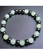 Bracelet Jade & Hématite enfant Pierres rondes 6mm