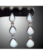 Boucles Opale blanche Argent 925