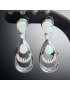 Boucles Opale blanche & Zirconium Argent 925