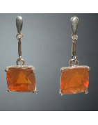 Boucles Opale de feu Argent 925