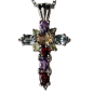 Pendentif Citrine Topaze Grenat Améthyste croix argent 925