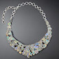 Collier Opale Harlequin A+ pierres baroques serties Argent 925
