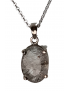 Pendentif Quartz rutile Tourmaline noire