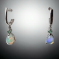 Boucles Opale et Emeraude Argent 925
