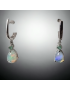Boucles d'oreilles opale et Emeraude Argent 925