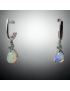 Boucles Opale et Emeraude Argent 925