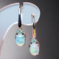 Boucles Opale et Emeraude Argent 925