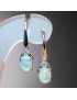 Boucles Opale et Emeraude Argent 925