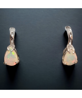 Boucles d'oreilles opale et Emeraude Argent 925