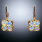 Boucles Opale et Emeraude Plaquée or