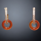 Boucles Cornaline & Zirconium plaquées or