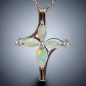 Pendentif Opale Croix Argent 925 avec chaîne