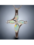 Pendentif Opale Croix Argent 925 avec chaîne