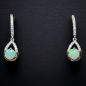Boucles Opale blanche & Zirconium  Argent 925