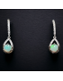 Boucles Opale blanche & Zirconium  Argent 925