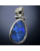 Boucles Opale bleue A+ Argent 925