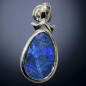 Boucles Opale bleue A+ Argent 925