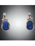 Boucles Opale bleue A+ Argent 925