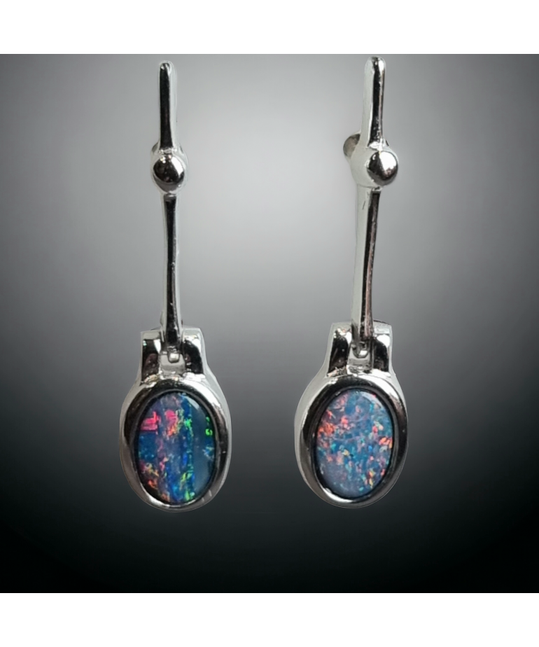 Boucles Opale Harlequin A+ Argent 925