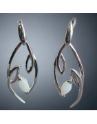 Boucles Opale blanche Argent 925